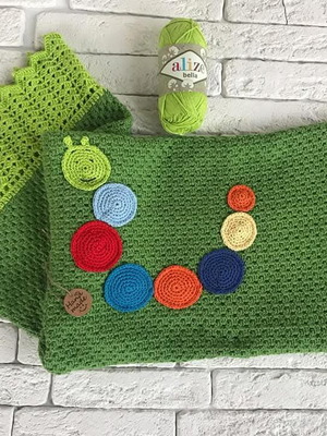 Handmade baby blanket hypoallergenic cotton yarn