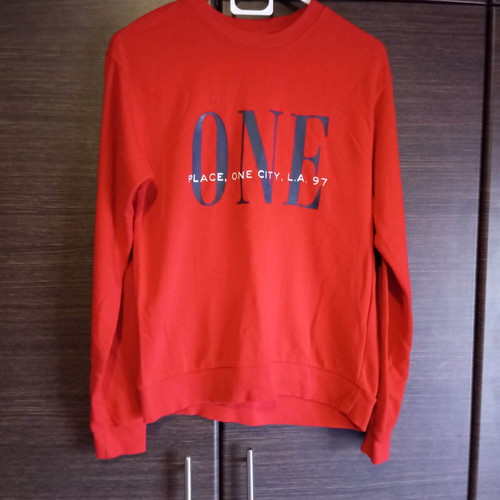 Bershka women's sweatshirt used, red, size M