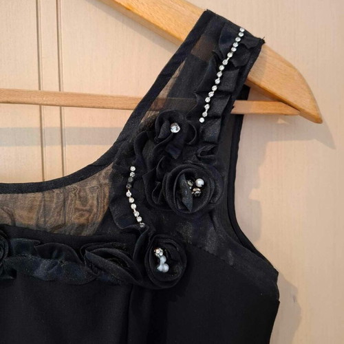 Black mini dress GRAMA like new, georgette sequin