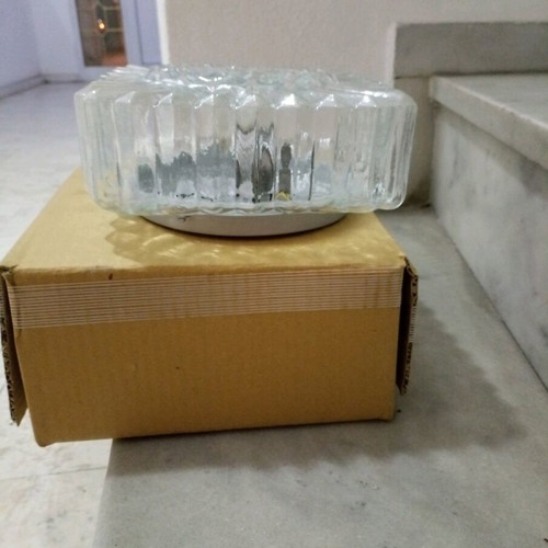 Glass Ceiling Wall Lights like new, set of 8, metal base