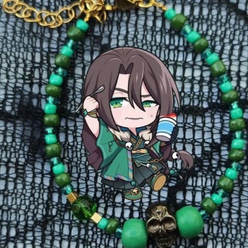 Qi Rong Inspired Handmade Bracelet New, Green and Gold