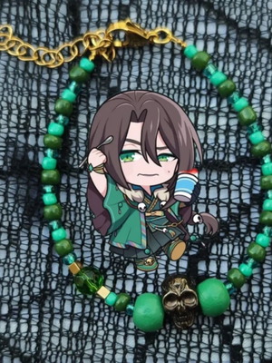 Qi Rong Inspired Handmade Bracelet New, Green and Gold
