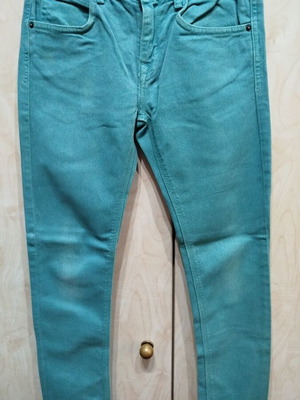 Zara skinny jeans like new, fitted elastic denim pants for 9-10 years, green