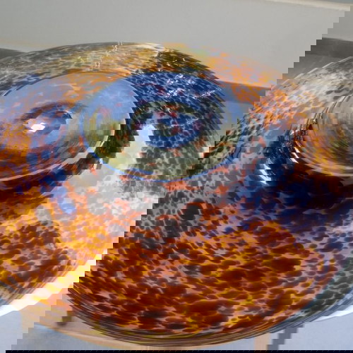 Διακοσμητικό γυάλινο πιάτο ταρταρούγκα καινούργιο από ιταλικό εργοστάσιο