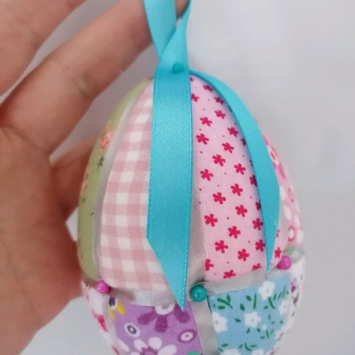 Easter Handmade Patchwork Egg 10cm