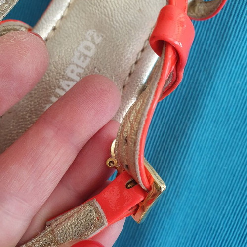 Dsquared2 sandals for girls size 33 used, orange and gold leather