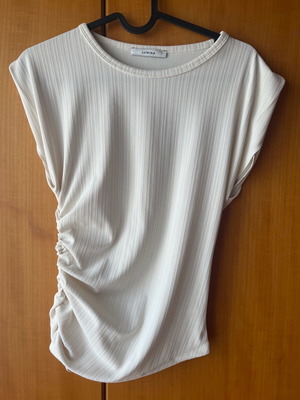 Lumina short-sleeve blouse white cream, like new, size S