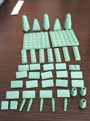 Συμβατά τουβλάκια sand green, 43 τεμ., σαν καινούργια