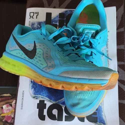 Nike Air Max size 46 used, turquoise with left air sole loss