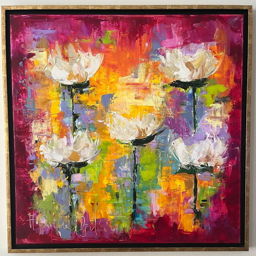 Acrylic canvas painting 80×80 cm by Armelle Bastide d’Izard like new