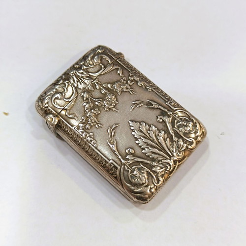 Art Nouveau Silver Vesta Case like new, Modèle Déposé (circa 1900)