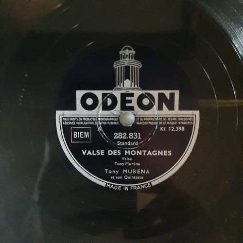Latin 78 rpm record Tony Murena used, Valse des Montagnes & Emilio