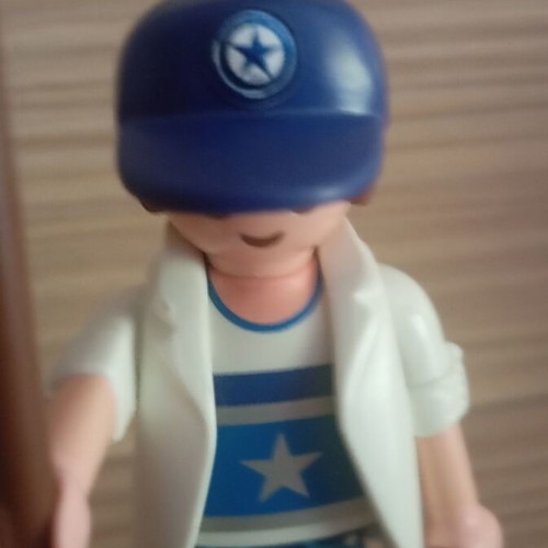 Playmobil Atromitos football fan figure with flag and cap