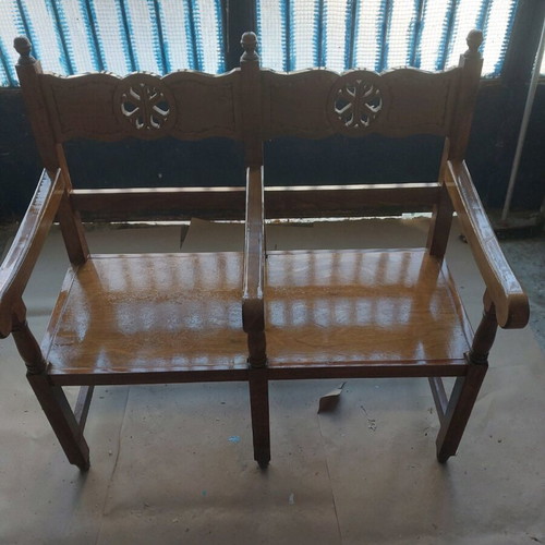 Wooden two-seater bench like new