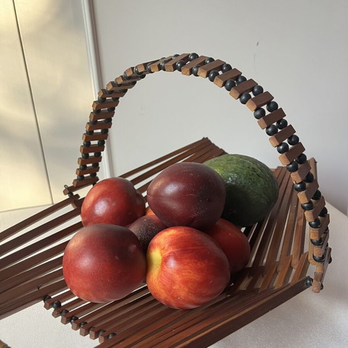 Vintage Folding Fruit Basket Mid-Century Modern like new