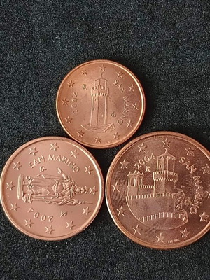 Σετ 1, 2 & 5 cents San Marino 2004 ακυκλοφόρητο, καινούργιο