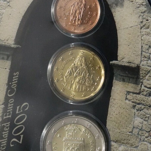San Marino Euro Coin Sets 2005 and 2006 uncirculated
