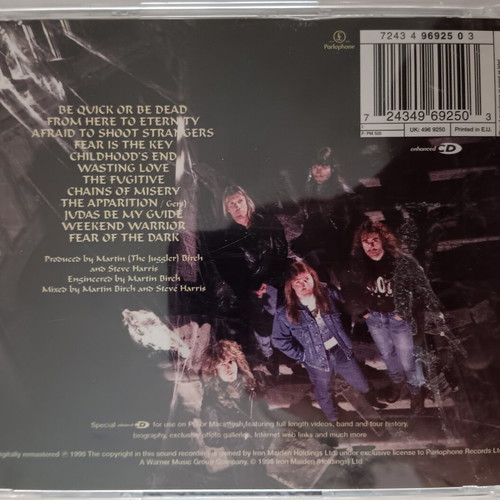 Iron Maiden Fear of the Dark Enhanced CD used, 1998 metal album