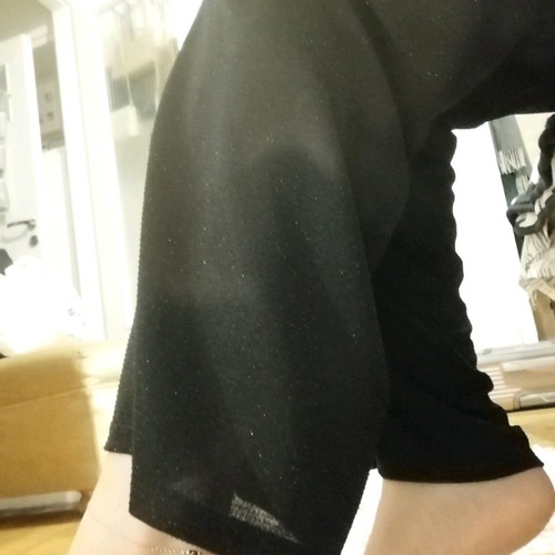 Elegant pants new, black glitter bell-bottom with elastic waist