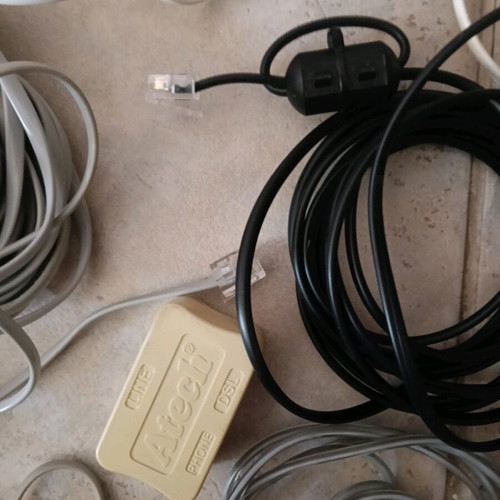 Telephone cables and DSL splitter used, pack of 5 pieces