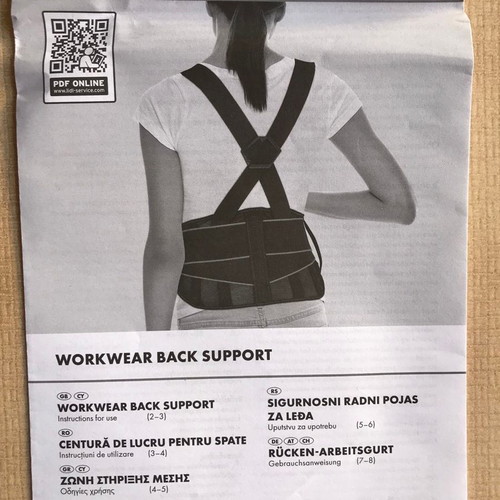 Sensiplast back support belt like new, size L-XL, waist 88-107cm