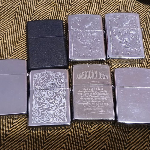 Zippo lighters used, pack of 12, two without inserts