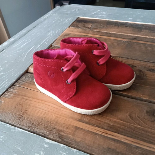 Falcotto baby red leather shoes new, size 19