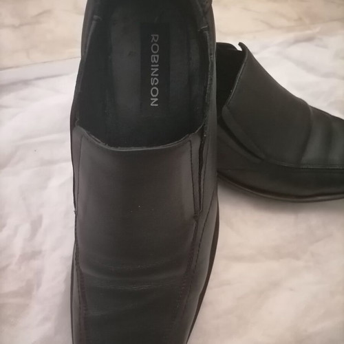 Robinson men's leather slip-on shoes like new, black, size 41