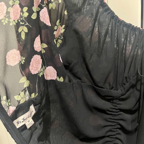 For love & lemons silk dress like new, black with floral print
