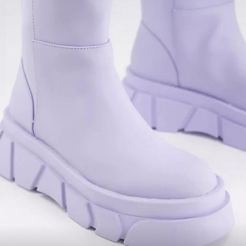 Lavender Pull & Bear Chunky Boots new, size 38, waterproof thermoplastic