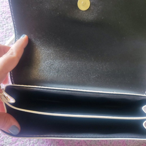 White used shoulder bag glossy leatherette