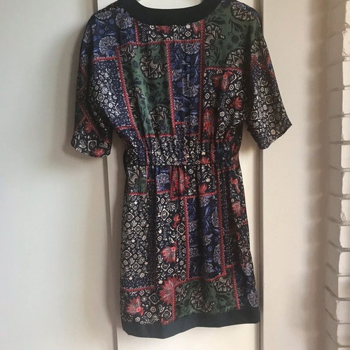 Zara printed draped dress like new with side bow