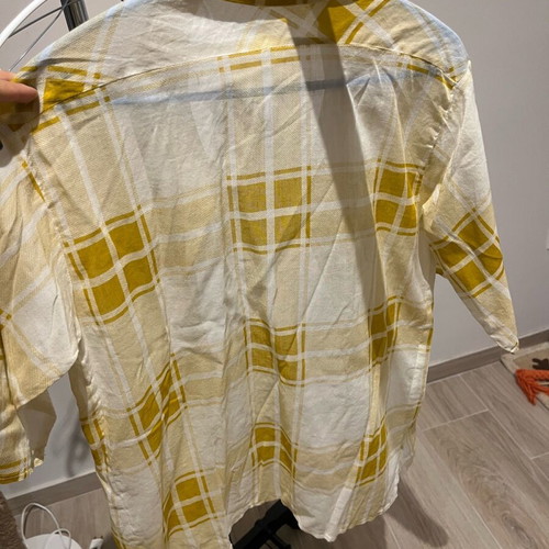 Vintage shirt used with semi-transparent fabric and round button