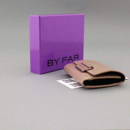 By Far women's wallet new, beige, genuine leather