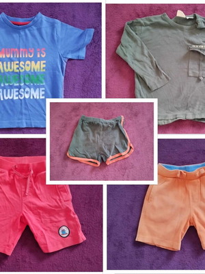 Boys' baby clothes used, lot of 5 pieces 18-24 months