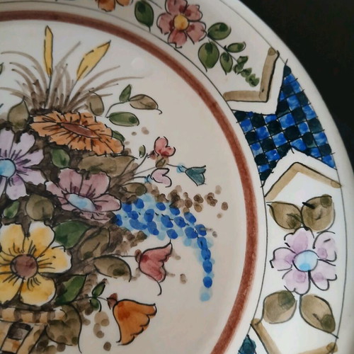 Ceramic handmade wall plates like new, set of 2, 20 cm diameter