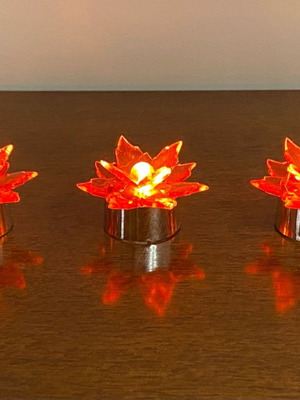 Flower-shaped lights new, set of 3 orange