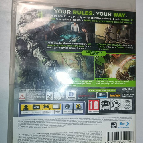 Splinter Cell Blacklist PS3 like new