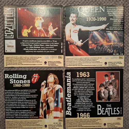 Collectible rock band DVDs like new, set of 4