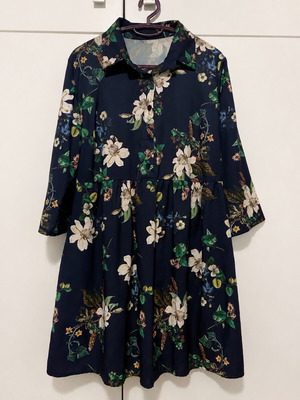 Floral dress in dark blue color new