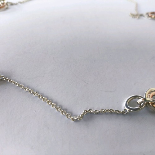 Links of London 925 silver necklace like new, 89 cm, with rose gold