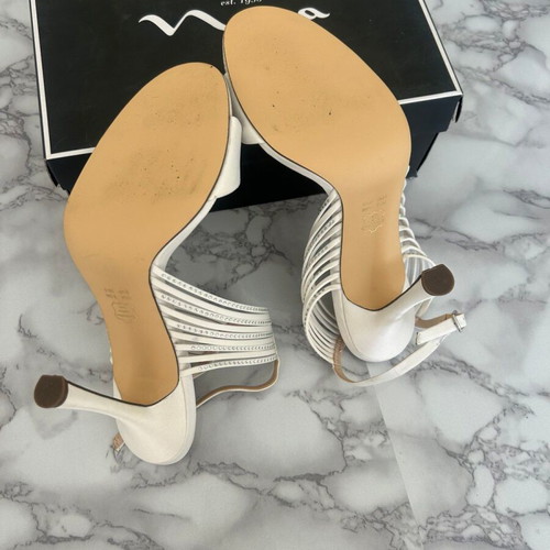 Nina white women's sandals size 39.5 new, 12 cm heel
