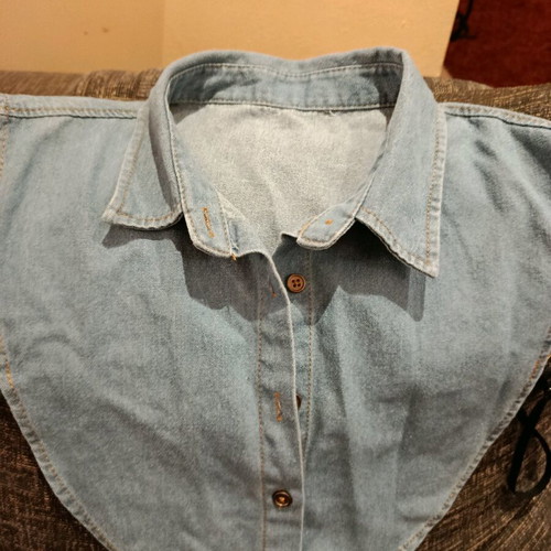 Fake denim collar like new, blue