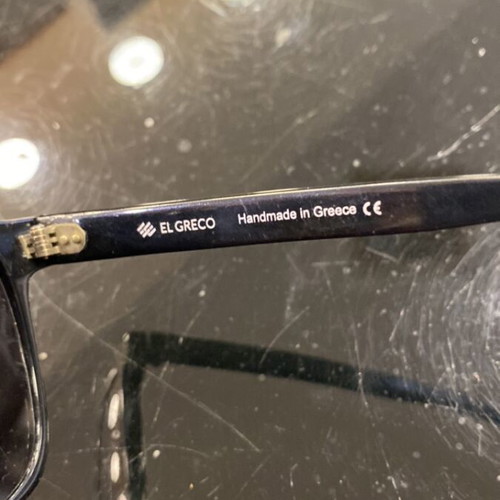El Greco sunglasses used, black with worn lens