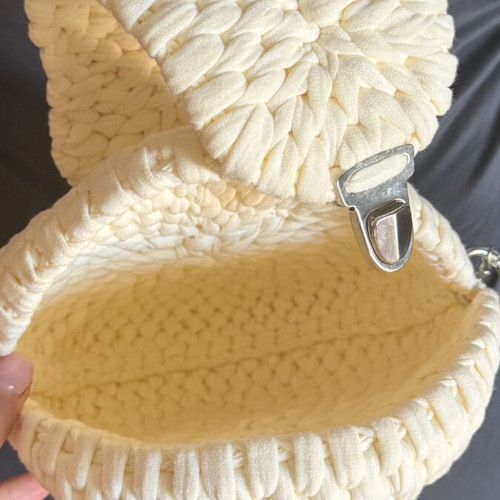 Handmade bag like new, white and beige