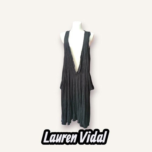Lauren Vidal XL genuine black blouse dress