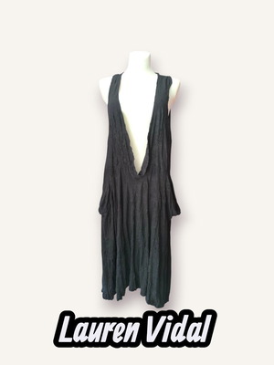 Lauren Vidal XL genuine black blouse dress