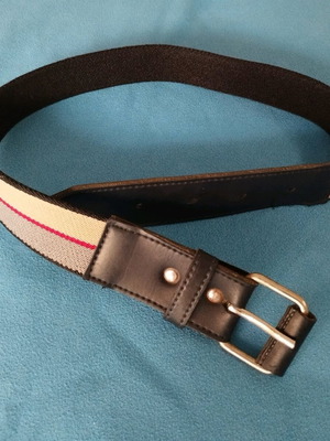 Vintage leather belt with woven detail like new
