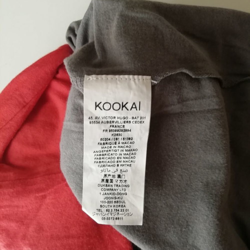 Kookai sleeveless blouse with 2 layers like new, size M/L, gray and red