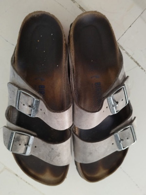 Σανδάλια Birkenstock μέγεθος 41 μεταχειρισμένα, γκρι και καφέ